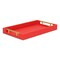 Contemporary Home Living Rectangular Handcrafted Wooden Serving Tray - 15.75" - Red and Gold